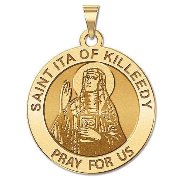 Saint Ita Of Killeedy Round Religious Medal