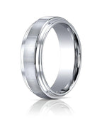 Cobalt Chrome Comfort Fit with Satin Inlay Approx. 0.31 Inch Wedding Band