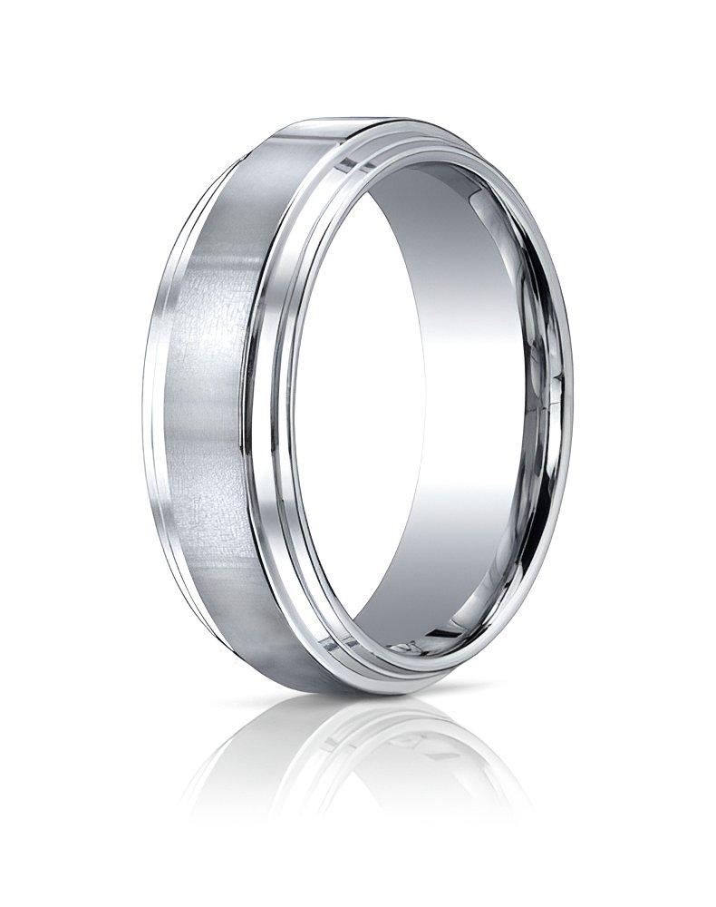 Cobalt Chrome Comfort Fit with Satin Inlay Approx. 0.31 Inch Wedding Band