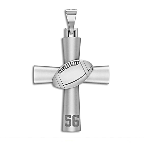 High Polished Football Cross with Number