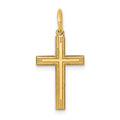 14K Laser Designed Grooved Cross Charm