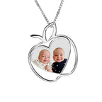 Personalized Teacher Apple Photo Necklace