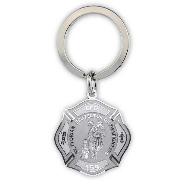 Saint Florian Badge Keychain