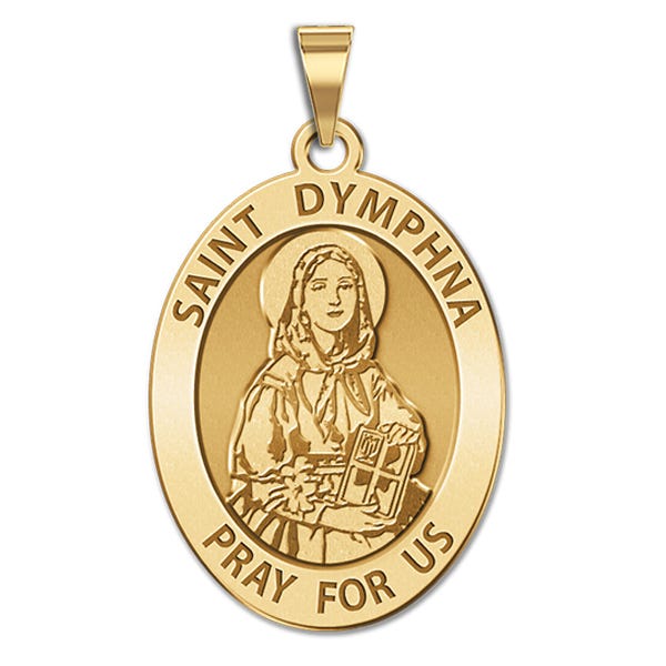Saint Dymphna Oval Religious Medal