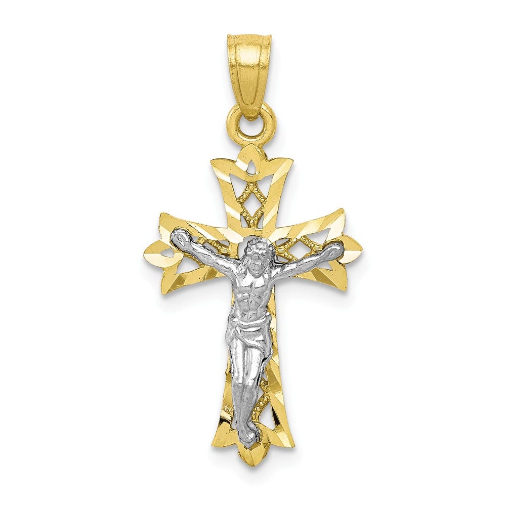 Filigree Openwork-Edge Crucifix Pendant