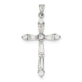 Sterling Silver Cz Cross Pendant