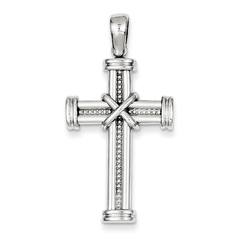 14K White Gold Latin Cross Pendant