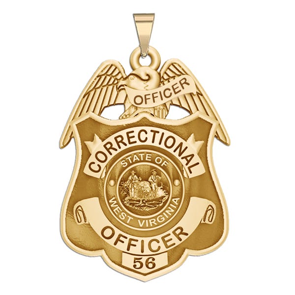 Personalized West Virginia Corrections Badge with Your Rank and Number