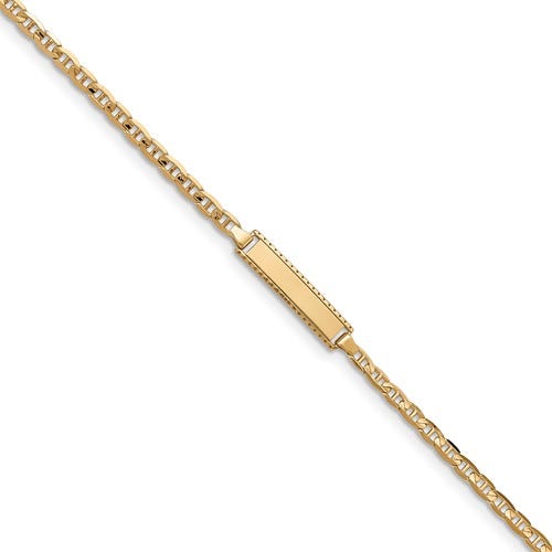 Custom Engraved 14K Gold Children's Anchor Link ID Bracelet