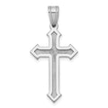14K White Gold Passion Openwork Cross Pendant