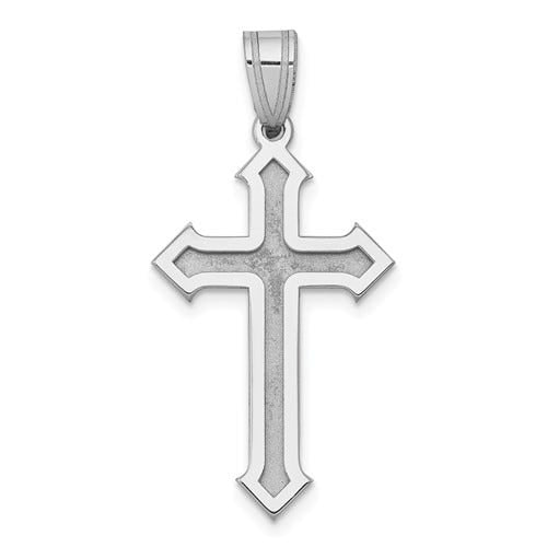 14K White Gold Passion Openwork Cross Pendant