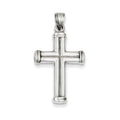 14K White Gold Hollow Cross Pendant