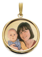 Small Round with Bezel Frame & Protective Crystal Photo Pendant
