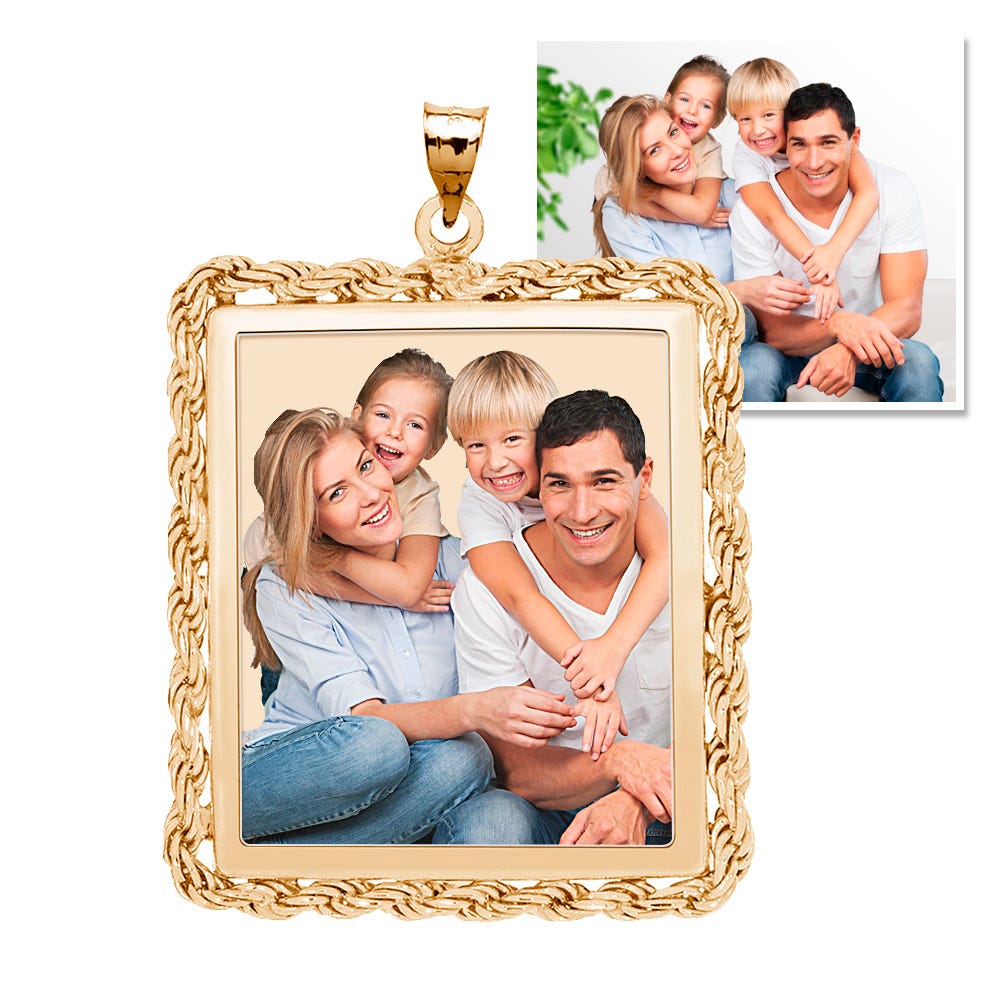 Square Rope Frame Photo Pendant