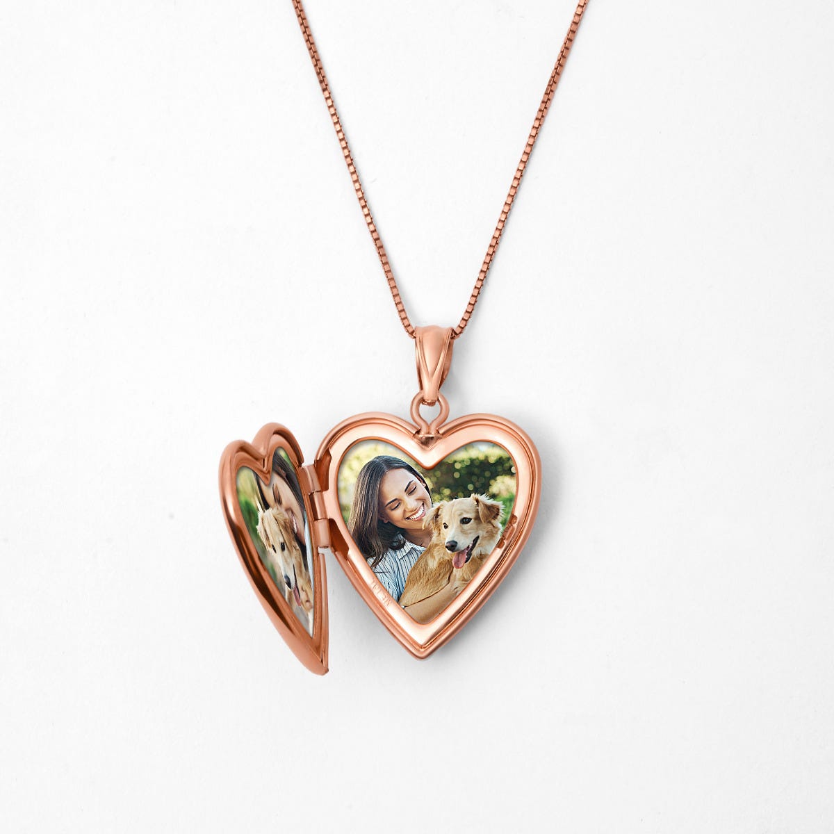 Rose Gold Plated Floral Heart Photo Locket