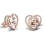Heart-Shaped Monogram Overlapping Initial Earrings