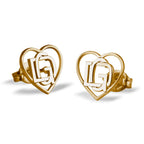Heart-Shaped Monogram Overlapping Initial Earrings