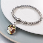 Round Photo Charm Stretch Bracelet