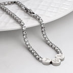 Custom CZ Initial Tennis Bracelet