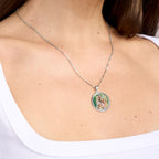 Petite Round Photo Engraved Charm with Bezel Frame