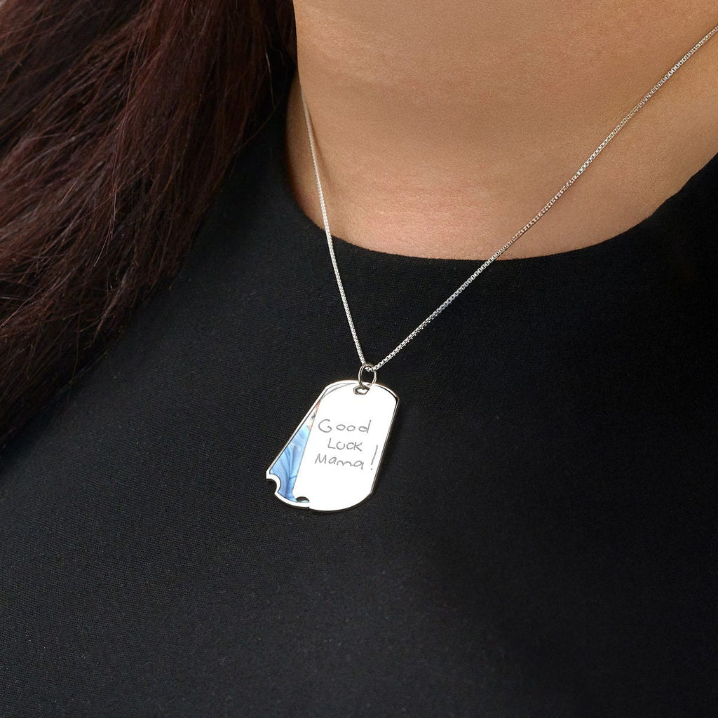 Personalized Handwriting Swivel Dog Tag Pendant