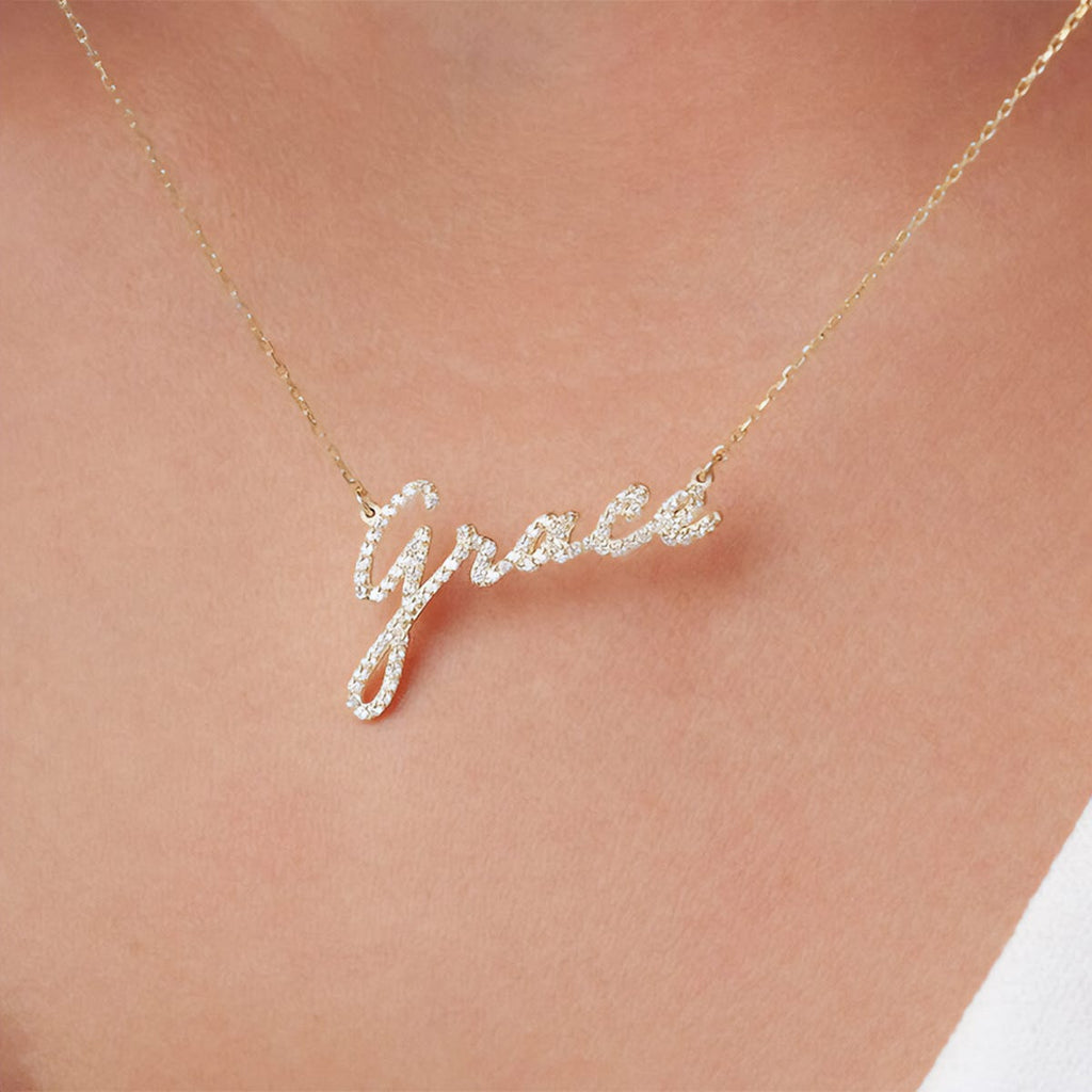Script Diamond Name Necklace