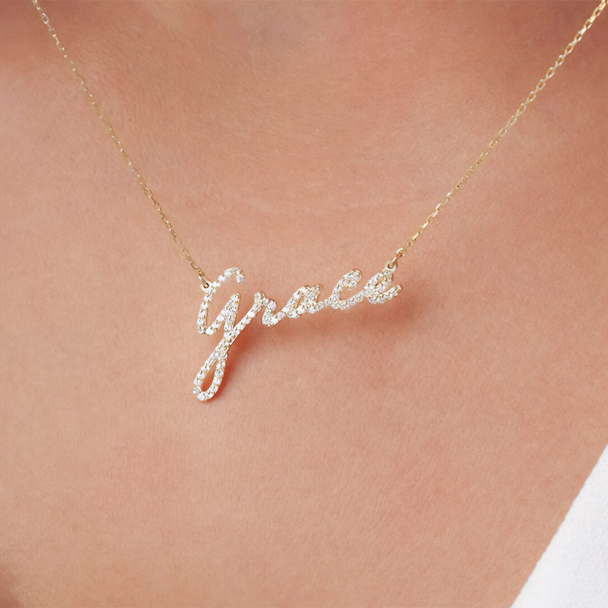 Script Diamond Name Necklace