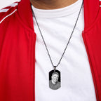 Black Stainless Steel Laser Photo Dog Tag