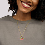 Petite Round Photo Engraved Charm with Bezel Frame