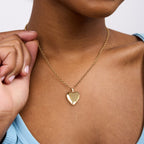 Solid 14K Yellow Gold Small Heart Photo Locket