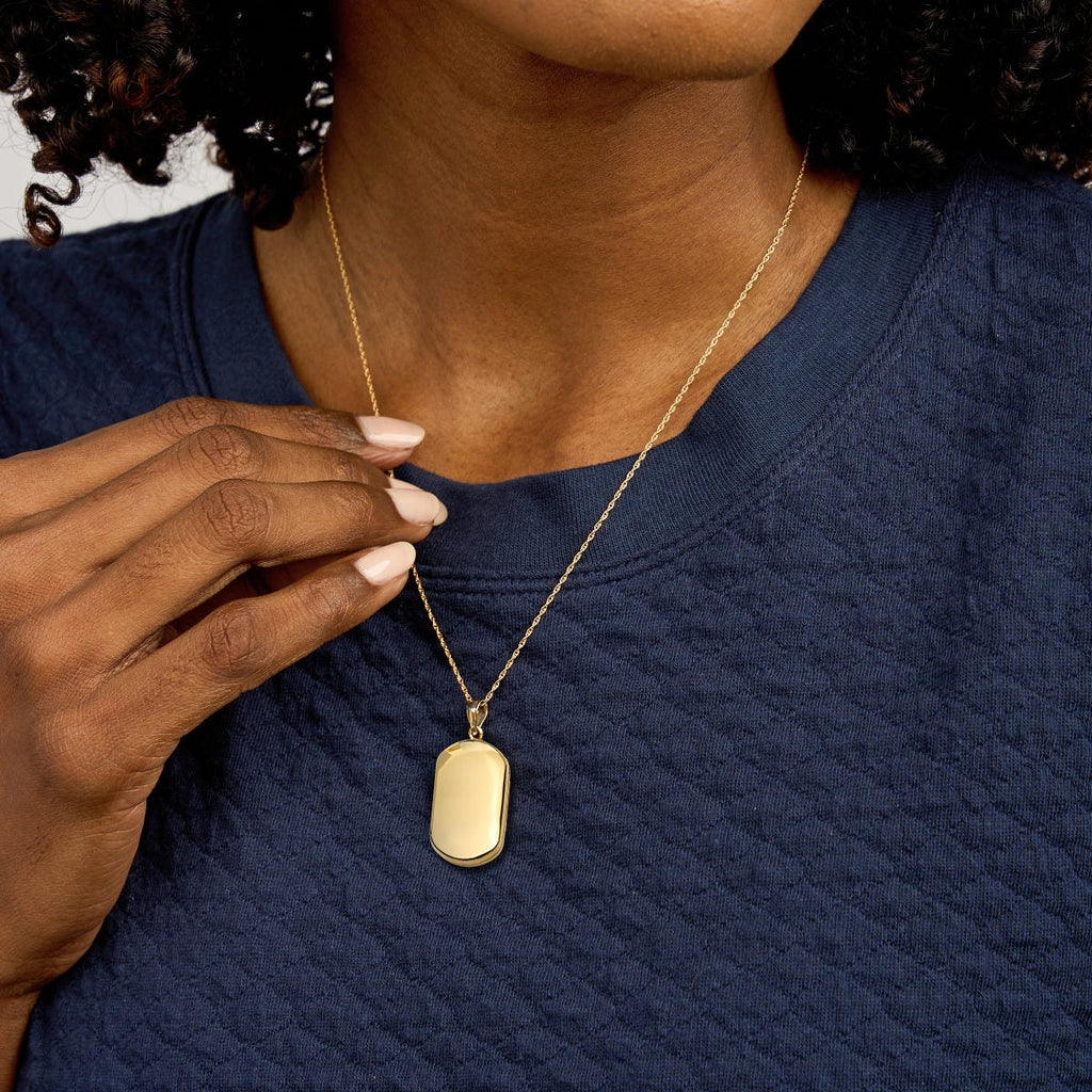 14K Gold Filled Dog Tag Photo Locket