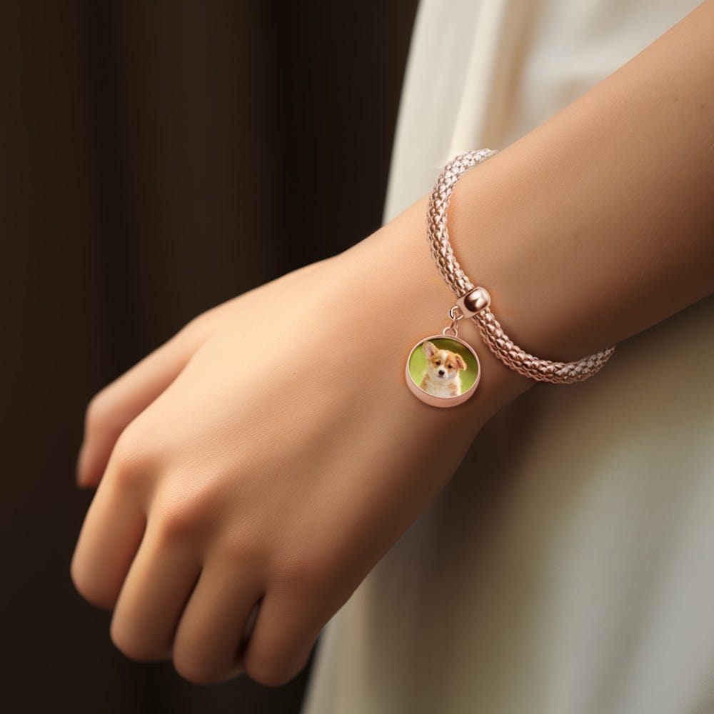 Photo Round Charm Bracelet