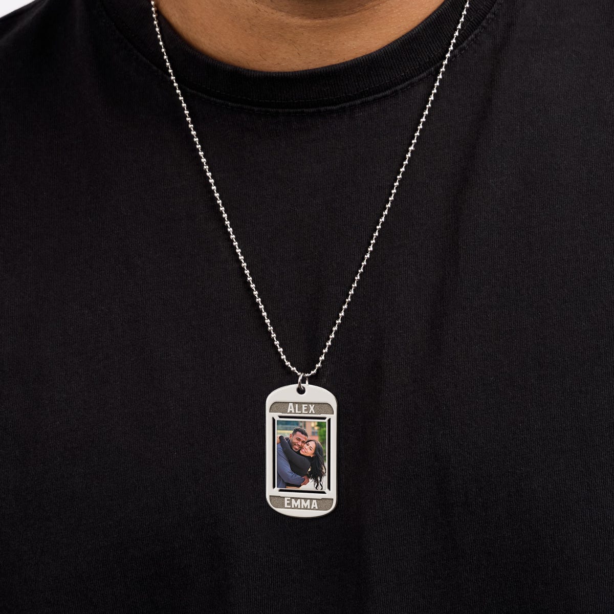Dog Tag with 2 Names Etched