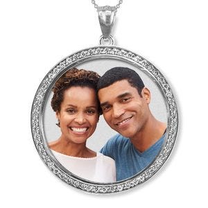 Photo Engraved Xl Diamond Pendant