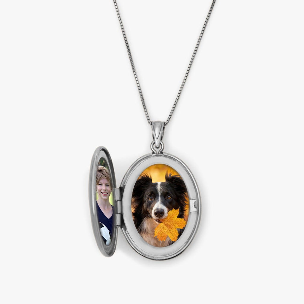 Floral Oval Photo Locket