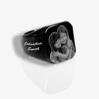 Black Stainless Steel Photo Ring