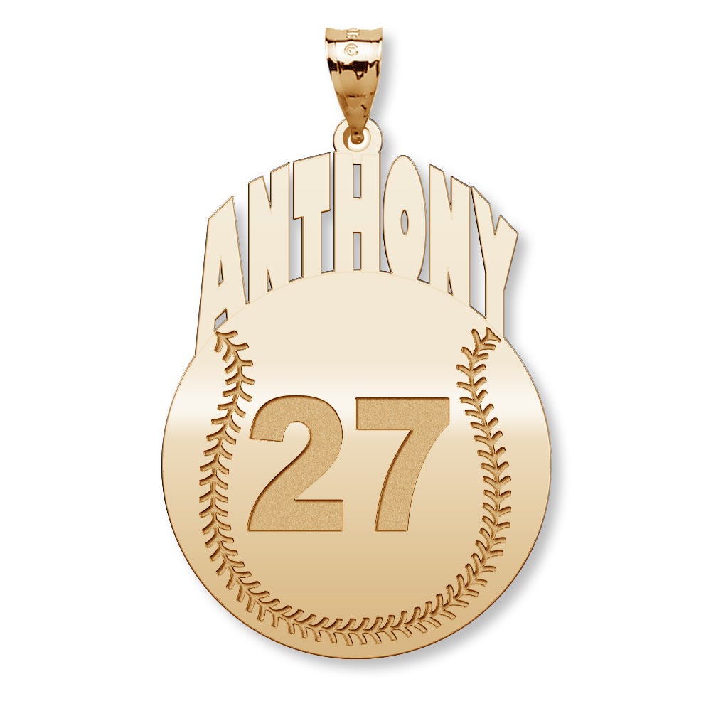 Custom Baseball Charm or  Pendant w/ Name & Number