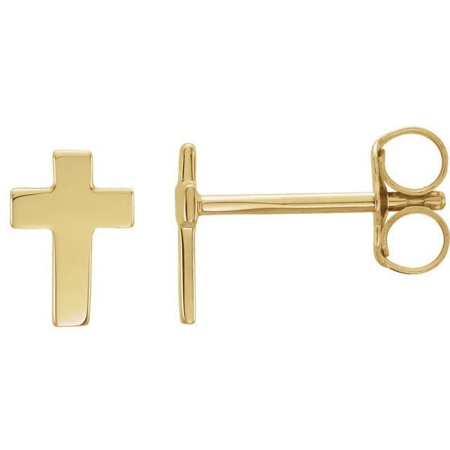 14K Gold Cross Earrings