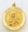 14K Gold Saint Theresa Religious Medal