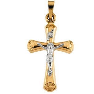 14K Yellow Gold Crucifix Pendant