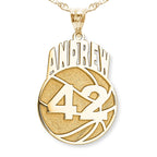 Custom Basketball Pendant with Name & Number