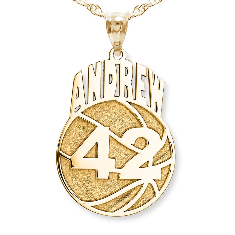 Custom Basketball Pendant with Name & Number
