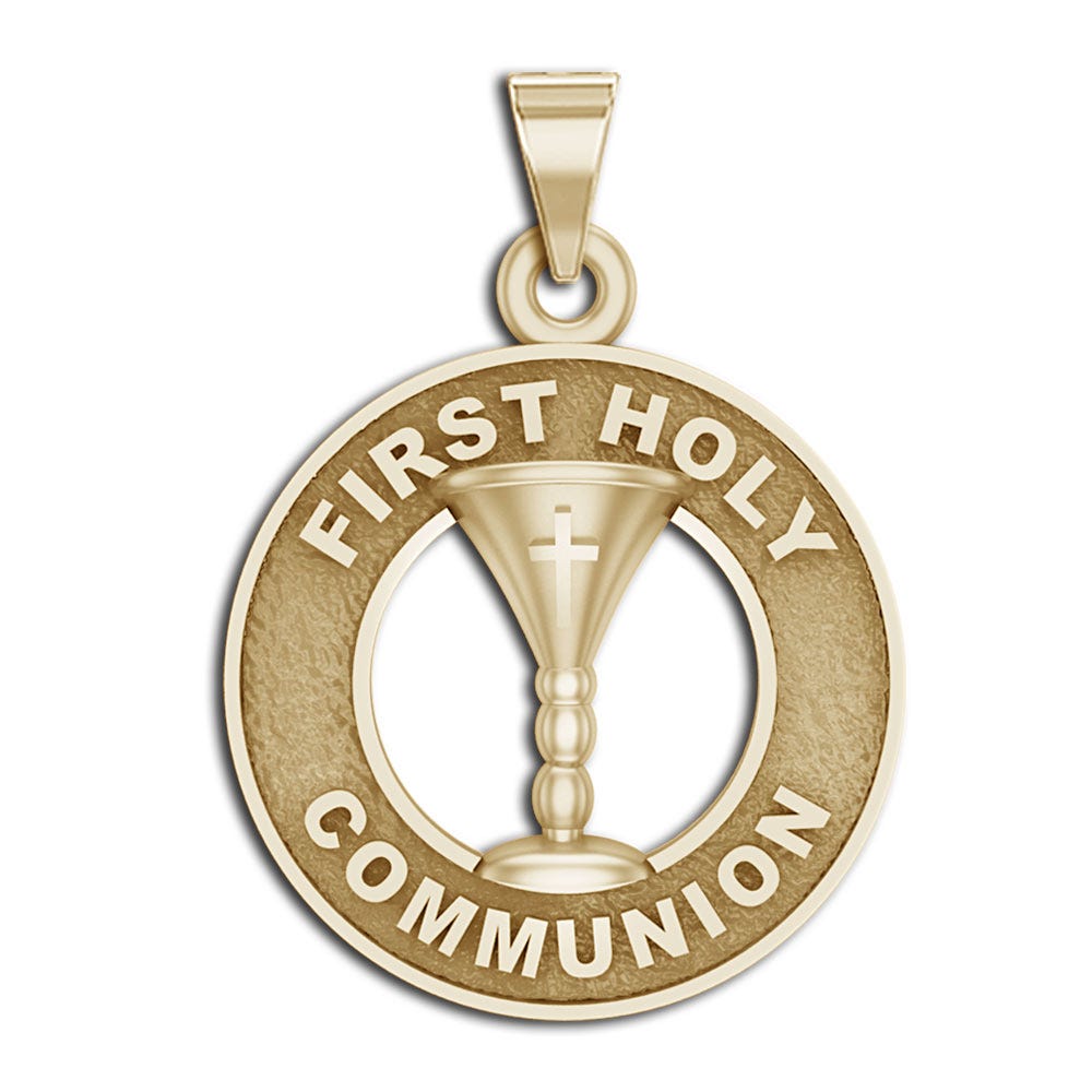 14K Gold Holy Communion Medal