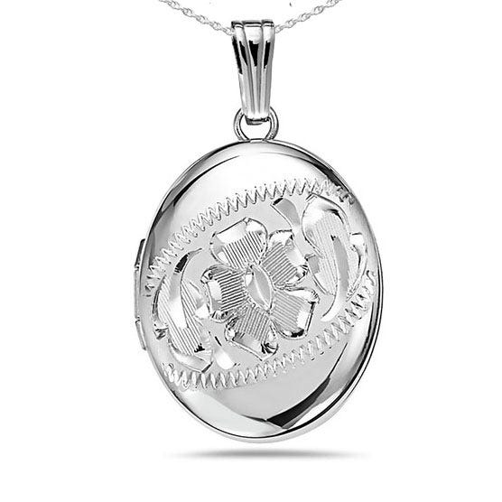 Hand Engraved Oval Photo Locket