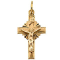 14K Yellow Gold Starburst Cross Pendant