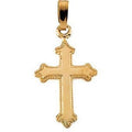 14K Yellow Gold Child's Milgrain-Edge Cross Pendant