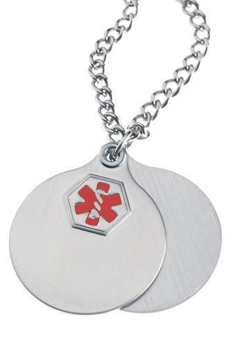 Stainless Steel Medical ID Round Tags with Chain