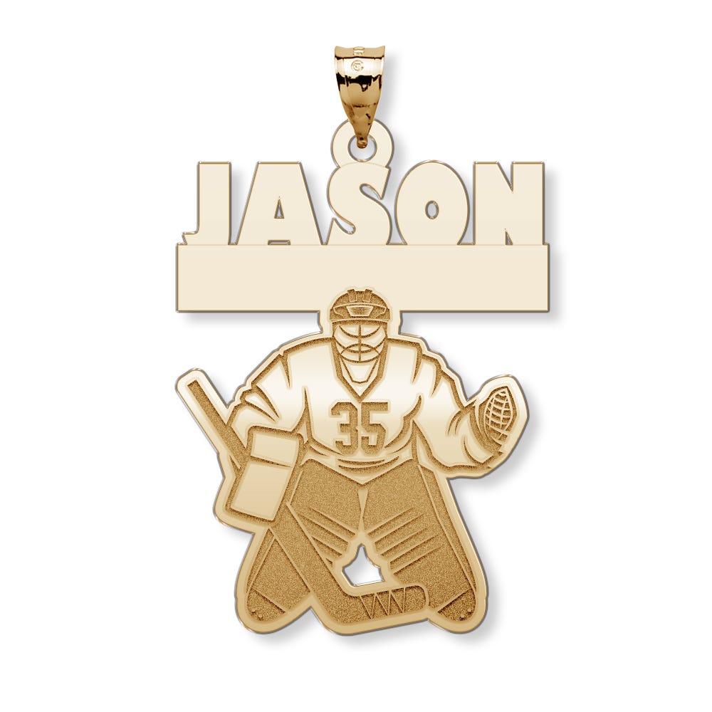 Custom Hockey Pendant with Name