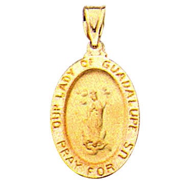 14K Gold Our Lady of Guadalupe Religious Medal