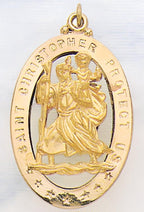 Saint Christopher Cut-Out Oval Religious Medal